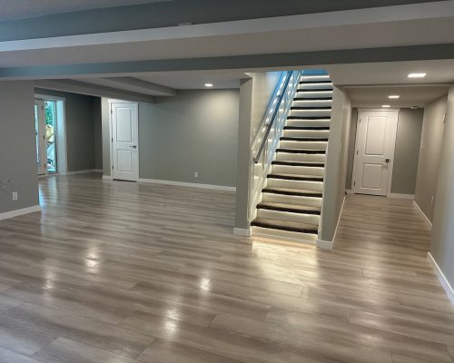 Basement Development with In Stair Lighting